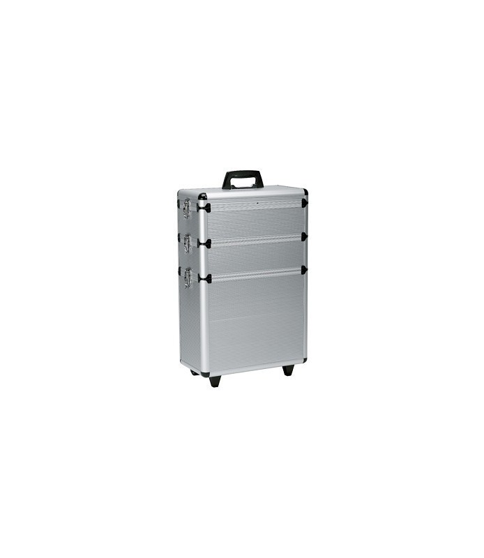 valise alu 3 parties avec roulettes 65x43x22 sibel 0150431
